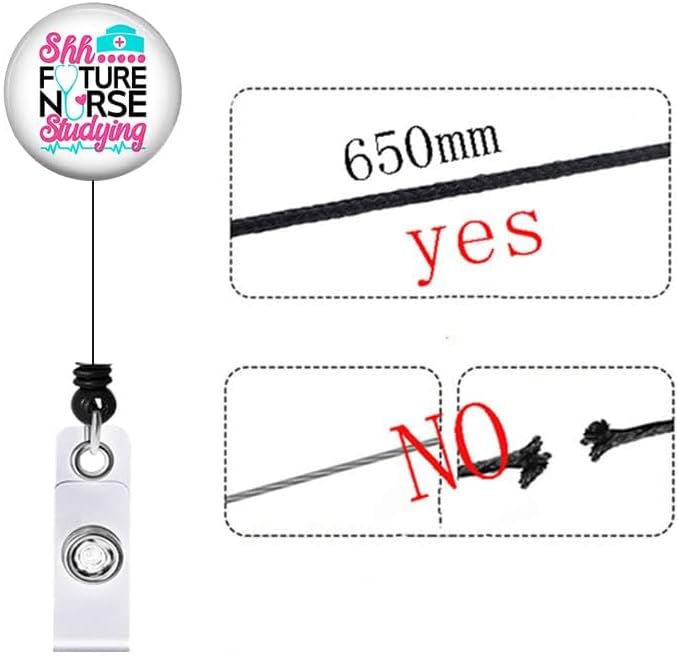 Miniatura 4 de Carrete retráctil con clip giratorio de cocodrilo, divertido soporte para credencial de enfermera, lindo carrete de insignia de enfermería para RN