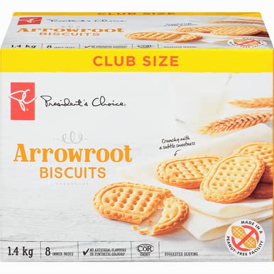 PC Arrowroot Cookies, Club Pack, 1.40 kg/3.1 lb Box, Imported from Canada}