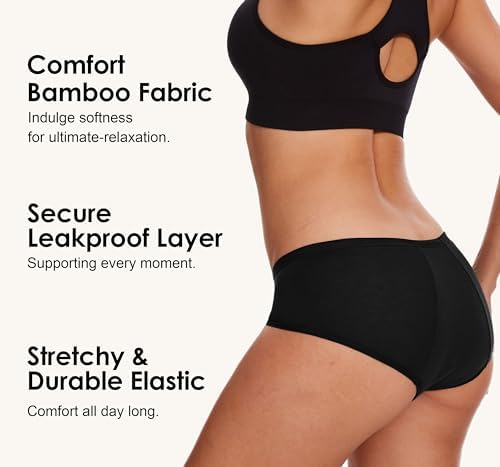Leakproof Period Pants for Women - 3 Pack Heavy Flow Underwear - Image 4