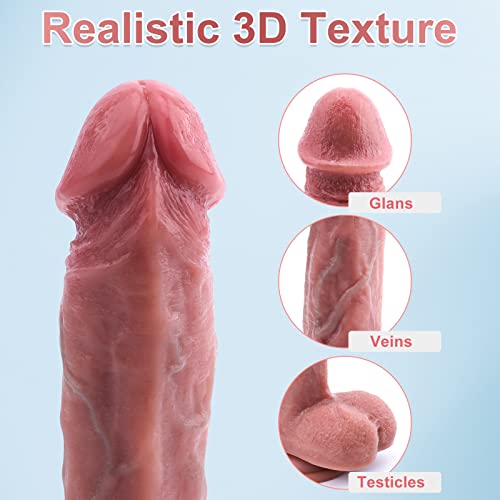 Thrusting Realistic Dildo Vibrator With Vibrating & Heating, Soft Silicone Anal Dildos For Clit G-Spot Stimulation, Remote Control Dildo With Strong Suction Cup, Adult Sex Toys For Women Couple, 8.5'' #TOP1