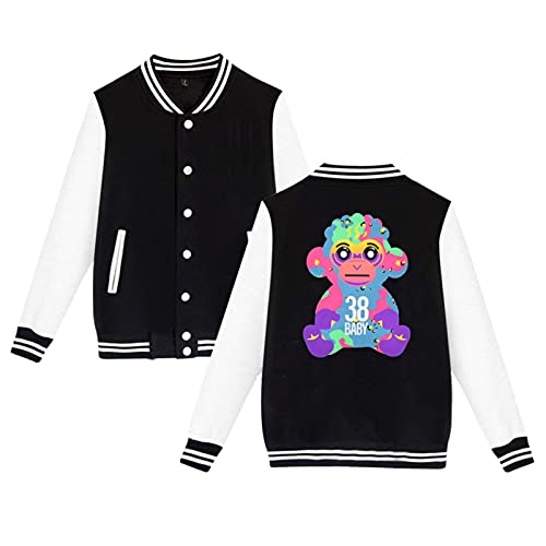 N-B-A Young-Boy 38 Baby Monkey Unisex Baseball Jacket Keep Warm Sport Coat Medium Black