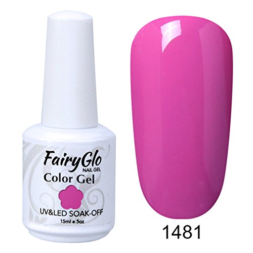 Esmalte de Uñas Semipermanentes Kit Uñas de Gel UV LED Manicura Semipermanente 1pcs Esmalte de Uñas Manicura Soak off 15ml de Fairyglo-1481
