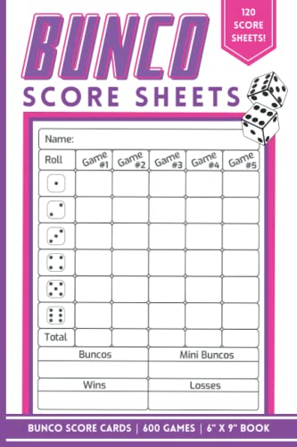 Bild: Bunco Score Sheets: Bunco Score Cards | 120 Pages | 600 Games f�r 7,64 EUR bei amazon.de