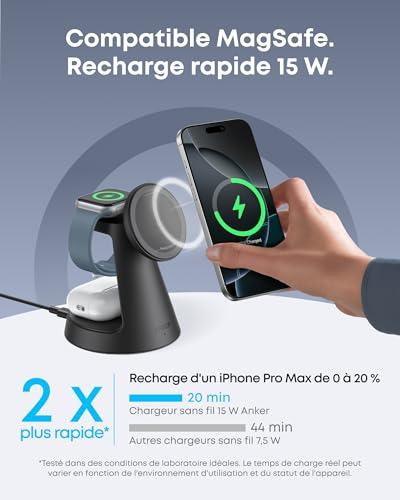 Station de charge sans fil Anker MagGo 3 en 1 - vue 5