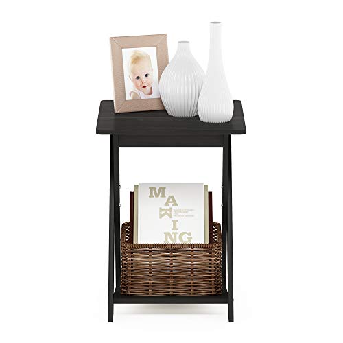 Furinno Modern Simplistic 2-Tier Side Table, Square End Table, Espresso - image 6