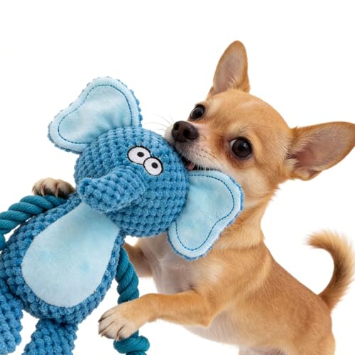 Fluxioxtna Jouet interactif en corde de coton pour chien avec son couineur pour attirer l'attention et nettoyer les dents pendant le jeu interactif du chien – vue 8