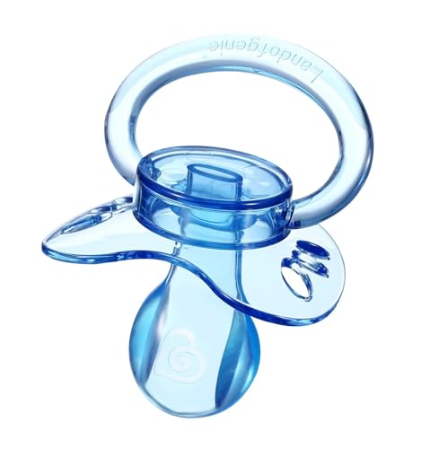 Image of Landofgenie Large Shield Adult Size Pacifiers Butterfly Shape Transparent Design Pacifier Blue