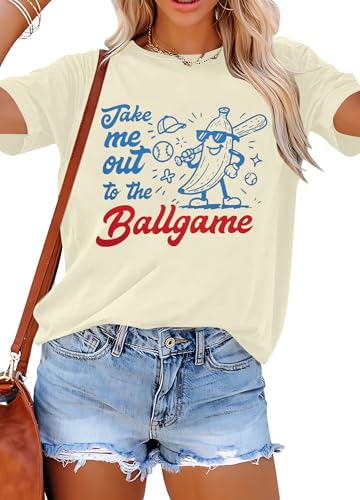 Baseball Shirt Baseball Player T-Shirts Team Women Ballgame Graphic Tshirt Game Day Fan Tee Casual Short Sleeve Top