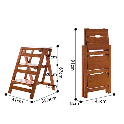 Taburete con escalones plegables de madera noble acabado nogal 150kg 3
