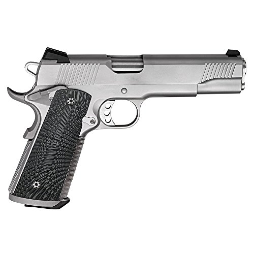 1911 Full Size G10 Grips, Magwell Cut ,Big Scoop, Ambi Safety Cut, Sunburst Texture, Cool Hand Brand, Grey/Black #TOP6