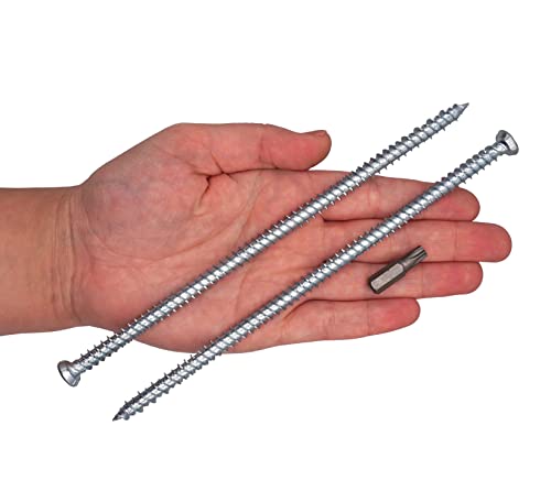SKIR’CO (20 Stück) Verzinkte 7,5 x 182 mm Betonschrauben Senkkopf, Mauerwerk Schrauben, Rahmen Befestigungsschraube