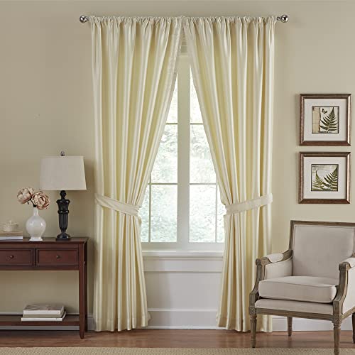Elrene Home Fashions Versailles Faux-Silk Room-Darkening Curtain Panel, Blackout Curtain with Rod Pocket