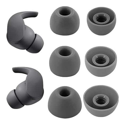 Tampões de ouvido de substituição Adhiper 6 peças de fones de ouvido de silicone são compatíveis com fones de ouvido Beats Studio Buds e Beats fit pro (cinza escuro)