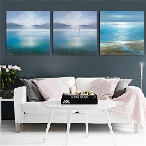 Peinture plage bleu océan pour habiller un mur vide de salon