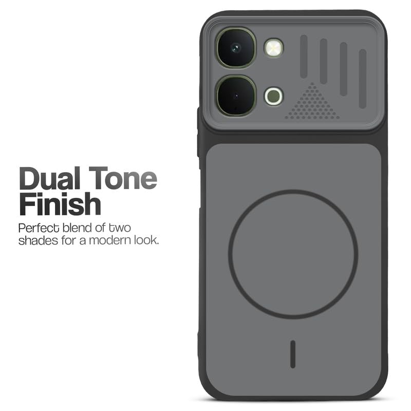 Mr. Case Back Case for Vivo T5x 5G | Ring Design Protective Case with Camera Cut Protection | Anti Slip Grip | Shockproof Mobile Cover - Black - Image 7