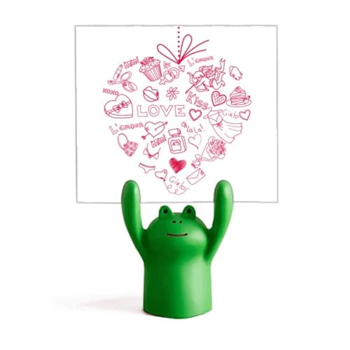 Porte-mémo ange rouge avec cœur en bois pour décoration de table Saint-Valentin
