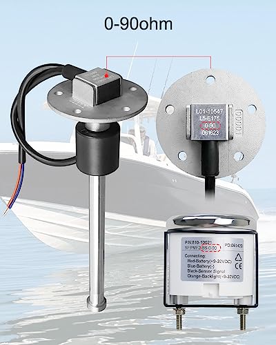 Image of OCHIKI 0-90ohm Boat Fuel Tank Sending Unit, 7 inch (175mm) Waterproof Fuel Sender Unit, Stainless Steel, Marine Fuel Level Sensor for Boat, Car, RV, Truck, Vehicle