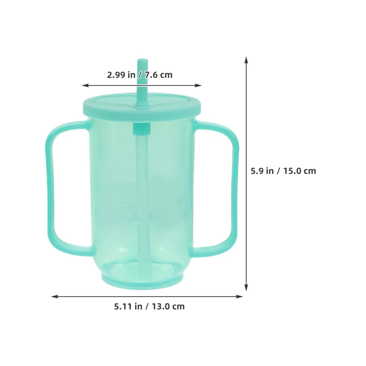 2 Stück pack Trinkbecher für Senioren aus Bruchfestem Kunststoff Auslaufsicher mit Deckel und Strohhalm Ergonomische Griffe für Flüssignahrung und Patientenpflege