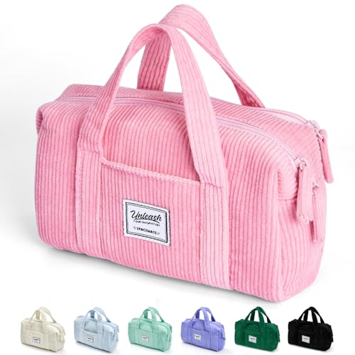 Image of SPACEMATE Pencil Case Pouch Box Bag School Supplies Girls Boys Kids, Cute Preppy Stuff Large Big Capacity Aesthetic Pen Organizer, Back to College Stationary, Light Pink, Corduroy Style, 1800ml