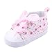 Weixinbuy Baby Girl's Floral Prewalker Soft Sole Ribbon Non-slip Sneaker (12-18 months, pink)