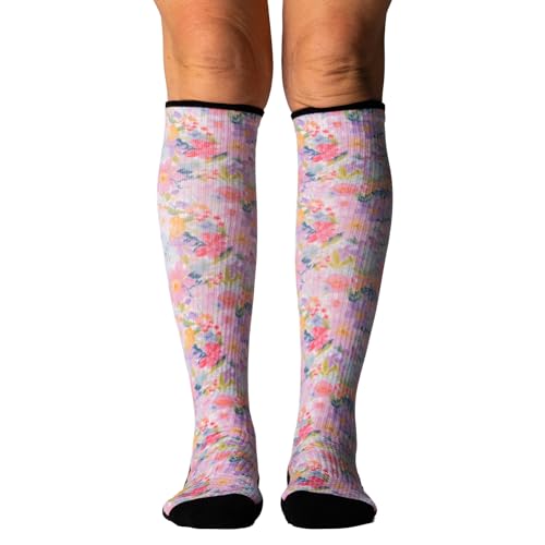 Image of Viasox Compression Socks for Women and Men, Knee High Socks 12-15 mmhg Circulation Support for Flight, Travel, Daily