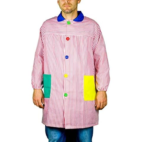 KLOTTZ 902C - Bata Escolar Educadora Rayas Rojo Talla L/XL Cover