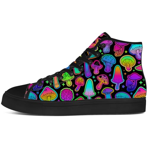 Mushroom High Top Canvas Shoes for Men Women Psychedelic Mushroom High Top Sneakers Lace Up Casual Shoes Gifts for Him Her3