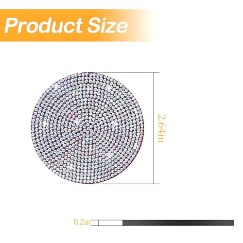 Image of Osilly Bling Car Cup Holder Coaster, Crystal Rhinestone Anti-Slip Insert Coasters, Universal 2.75 Inch Fashion Automotive Cup Mat, Car Interior Accessories Decor Gifts for Women (Multicolor, 4PCS)