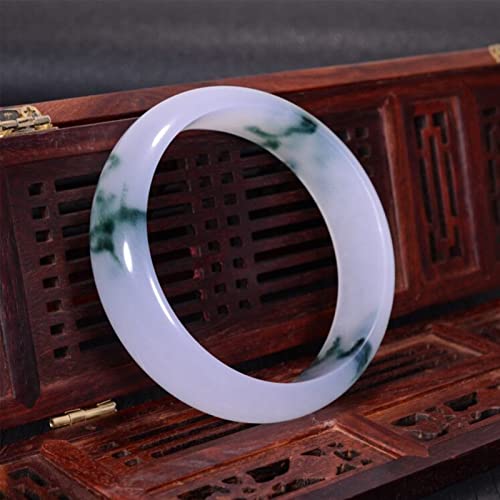 Bracelet en jade authentique fleur de glace blanc 64mm sans irritations