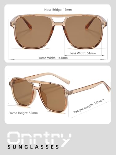 Image of Onrtry Retro Aviator Sunglasses Women Men 70s Vintage Square Frame Sun Glasses UV400 Shades