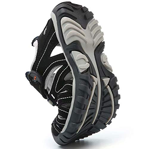 Hobibear B07PS1BMZQ Boys Outdoor Closed-Toe Summer Sport Sandals-Black thumb #4