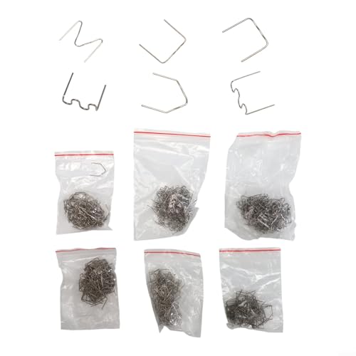 Clavos de soldadura de plástico para reparación de parachoques de coche, sujetadores de grapadora en caliente de acero inoxidable en 0,6 mm y 0,8 mm (onda, plana, V, formas M) – Compatible con (600)