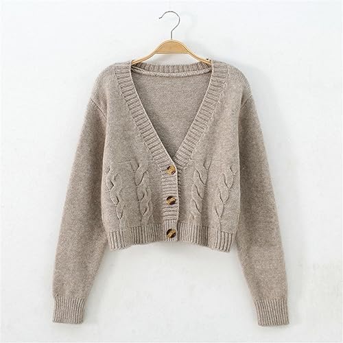 Autumn/Winter Short Style High-Waisted Slim Sweater Women Single-Breasted Womens Knitted Cardigan Sweaters Jacket2