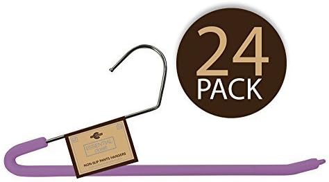 Closet Complete Foam-Coated Chrome Non-Slip Pants Hangers, Lilac, Set of 24