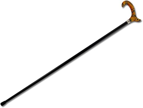 Miniatura 2 de Mármol naranja acrílico que camina el eje de madera negro de la manija del Derby del bastón