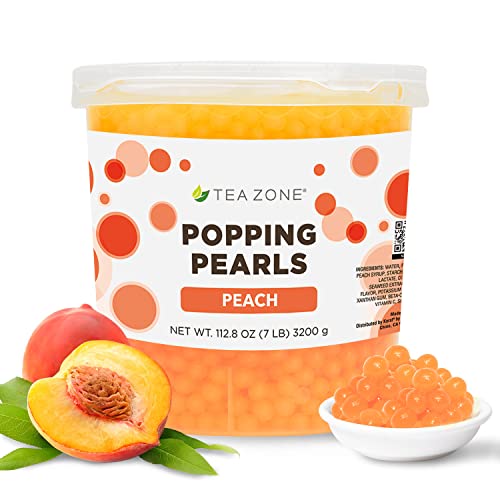Tea Zone [7 Pounds] Peach Popping Pearls for Boba Tea