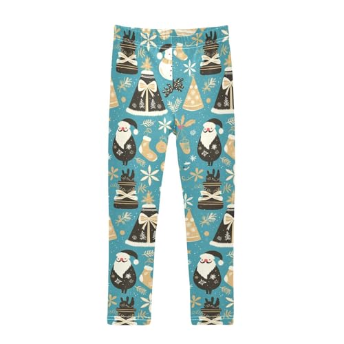 Black and White Christmas Elements Cartoon Kids Baby Girls Legging Comfortable High Waisted Dance Pants Sports