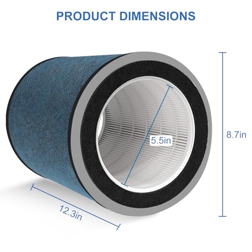 Image of 2 Pack HP202 HP302 Replacement Filter for Shark HP201 HC502, #HE2FKBAS,Blue | Fits HP301, HP232, AP1000MAX Clean Sense IQ, 3-in-1 Filtration Captures 99.98% of Fine Particles, Tool-Free Installation