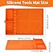 Find law Silicone Griddle with Drip Pad Spatula Mat Barbeque Grill Accessories Tools for Blackstone, Side Shelf Pad for Outdoor Kitchen Counter, Cooking, Countertop (Orange)