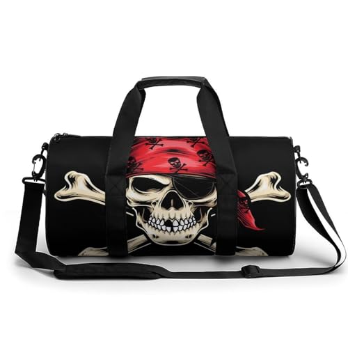 Sac de voyage tête de mort rouge au design duffel bag compact