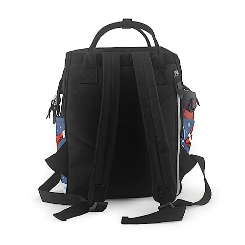Sac à dos à langer Santa Claus multicolore pour voyage et ordinateur - 3
