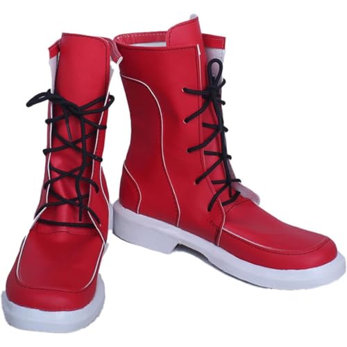 Genérico Botas De Cosplay De Anime Para Mujer Para Midoriya Izuku Moda Cuero De PU Elegante Escenario Rendimiento Props Zapatos Hechos A Medida Halloween Christma Comic Con (Rojo,34)