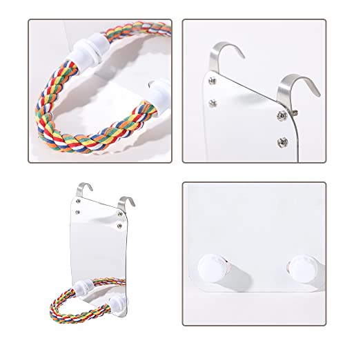 Parrot Perch Bird Mirror Cage Swing Parrot Toys with Rope for Parakeet Cockatoo Cockatiel Conure Lovebirds Finch Canaries - Image 3