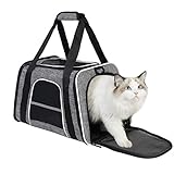 HiCaptain Sac de Transport pour Chat Pliable - Cage de Transport Chat Pour les Voyages en Voiture - Conception Fenêtre en Filet sur le Dessus - Caisse de Voyage pour Chat Portable - 46cm x 29cm x 30cm
