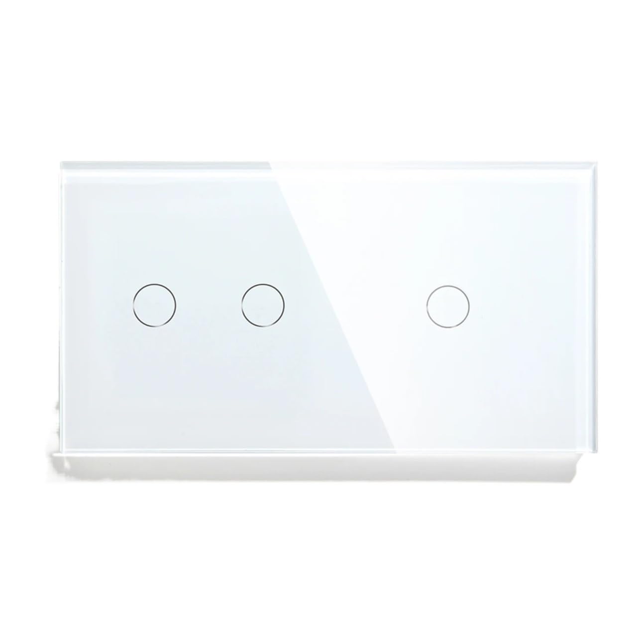 Interruptores táctiles 1/2/3 Gang 1 vía, interruptores de luz de pared LED azul, pantalla con sensor de vidrio, interruptores para el hogar, blanco estándar de la UE (2G 1G)