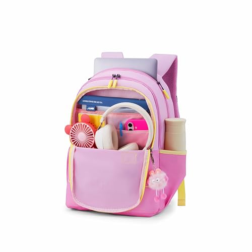 Image of American Tourister Diva | 35 Ltrs | 3 Compartments | Bottle Pocket | Ergonomic Padded Back Panel & Shoulder Straps | High School Backpack | 1 Year International Warranty | Pink