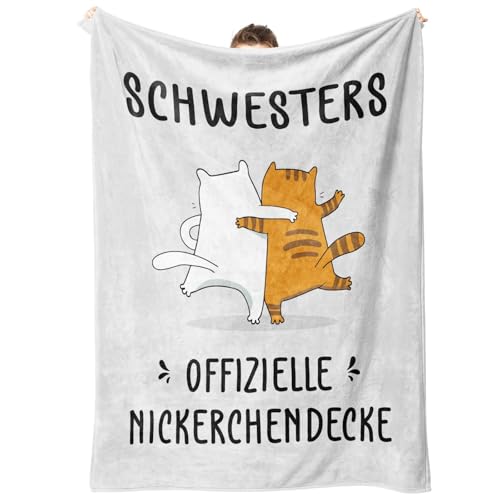 Juratar An Meine Schwester, Personalisierte Decke Geschenke für Schwester, Geschenk Schwester Geburtstag, Superweiche Decke aus Flanell 62 * 52 Zoll