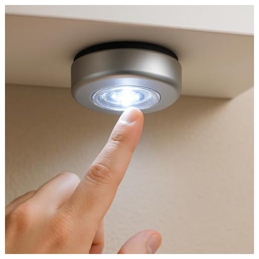 1 Pcs Touch Tap Light with 4 LED Wireless Stick On Push Light Operated Night Light for Closet Cabinet Car Home