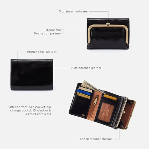 HOBO Robin Compact Trifold Leather Wallet for Women, Vintage Design4
