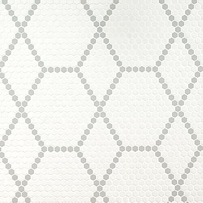 MSI White and Gray 12 in. x 12 in. Hive Pattern Matte Porcelain Mosaic Tile for Kitchen Backsplash, Bathroom Wall, Shower, and Floor